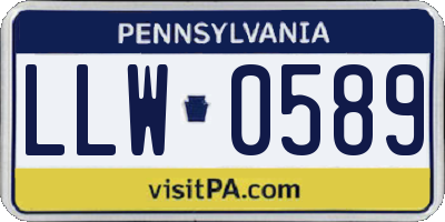 PA license plate LLW0589