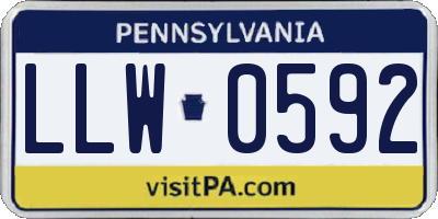 PA license plate LLW0592