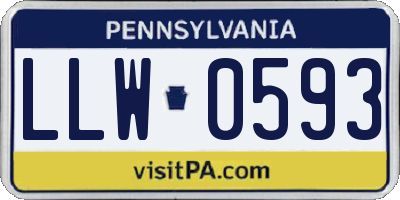 PA license plate LLW0593