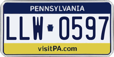 PA license plate LLW0597