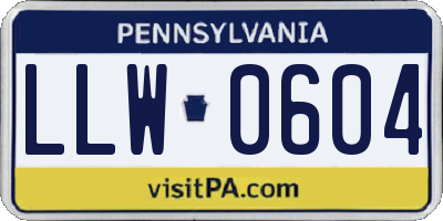PA license plate LLW0604