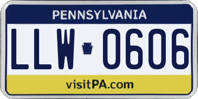 PA license plate LLW0606