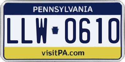 PA license plate LLW0610