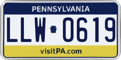 PA license plate LLW0619
