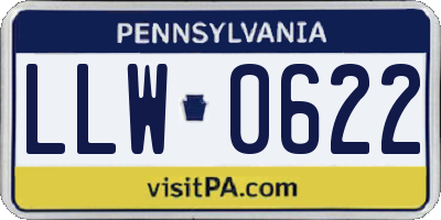 PA license plate LLW0622