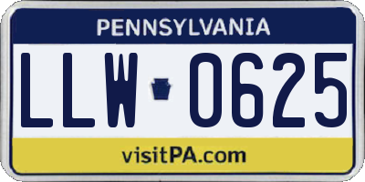 PA license plate LLW0625