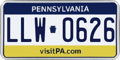 PA license plate LLW0626