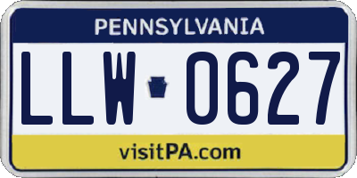 PA license plate LLW0627