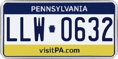 PA license plate LLW0632