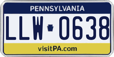 PA license plate LLW0638