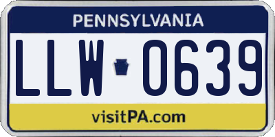 PA license plate LLW0639