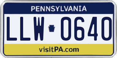 PA license plate LLW0640