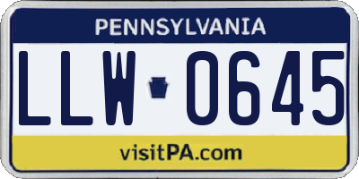 PA license plate LLW0645
