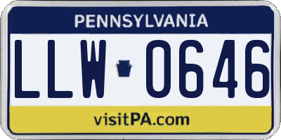 PA license plate LLW0646