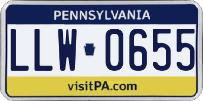 PA license plate LLW0655