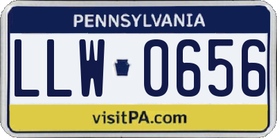 PA license plate LLW0656