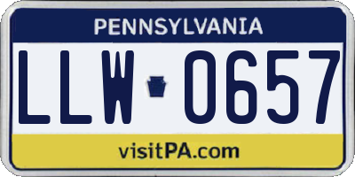PA license plate LLW0657
