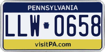 PA license plate LLW0658