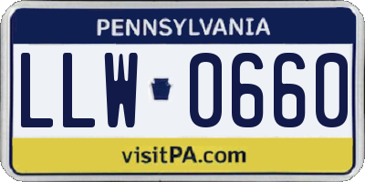PA license plate LLW0660