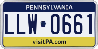 PA license plate LLW0661