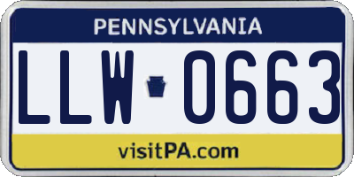 PA license plate LLW0663