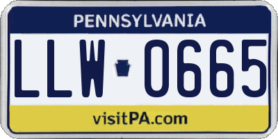 PA license plate LLW0665