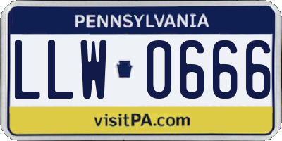 PA license plate LLW0666