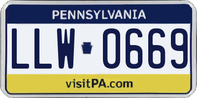 PA license plate LLW0669