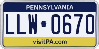 PA license plate LLW0670
