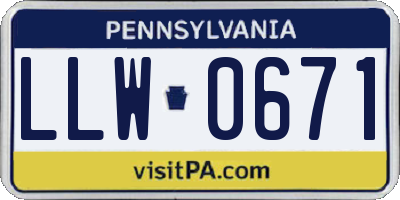 PA license plate LLW0671