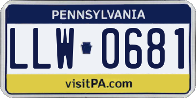 PA license plate LLW0681