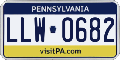 PA license plate LLW0682