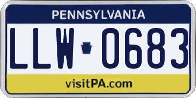 PA license plate LLW0683