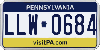 PA license plate LLW0684