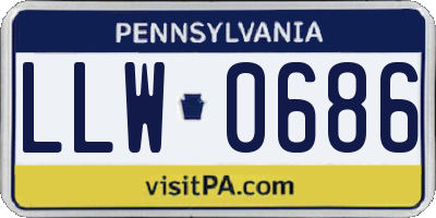 PA license plate LLW0686