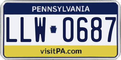 PA license plate LLW0687