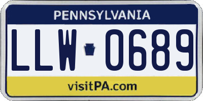 PA license plate LLW0689