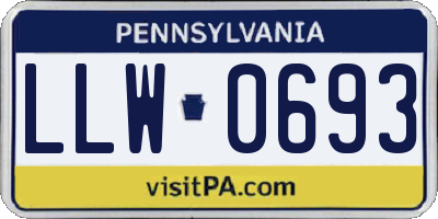 PA license plate LLW0693