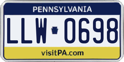 PA license plate LLW0698