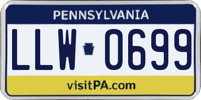 PA license plate LLW0699