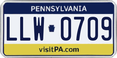 PA license plate LLW0709