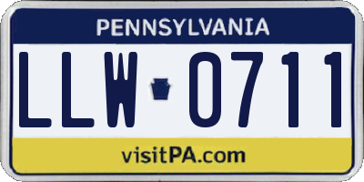 PA license plate LLW0711