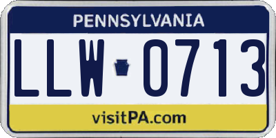 PA license plate LLW0713