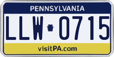 PA license plate LLW0715
