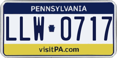 PA license plate LLW0717