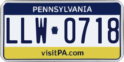 PA license plate LLW0718