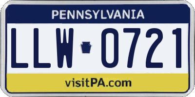 PA license plate LLW0721