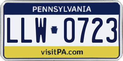 PA license plate LLW0723