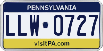 PA license plate LLW0727