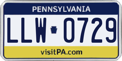 PA license plate LLW0729